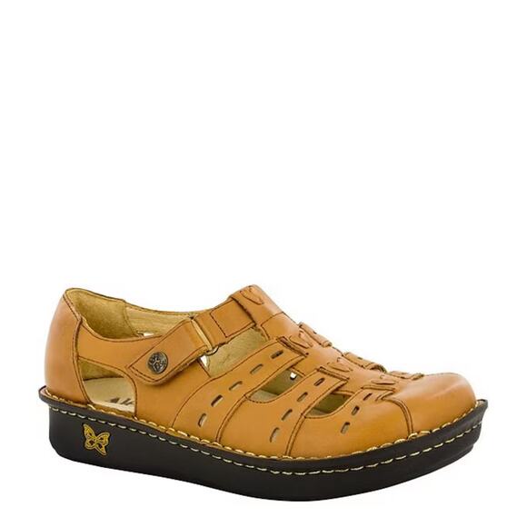 Alegria Pescatarian Leather Fisherman Platform Clogs sz. 37 fall lagenlook - Picture 1 of 12